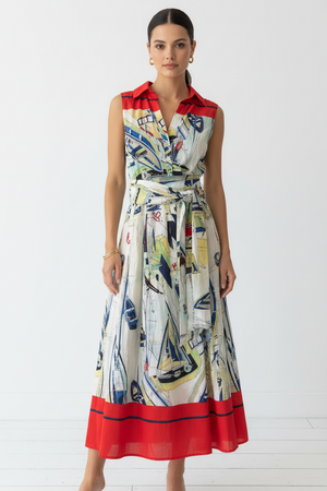 Sleeveless Audrey Red Canne Musola Dress