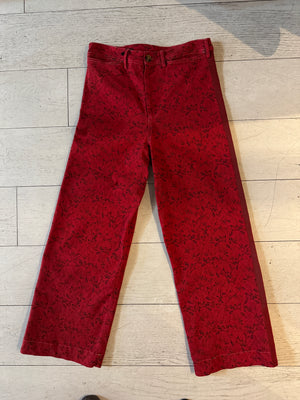 Red Botanical Sailor Tux Pants