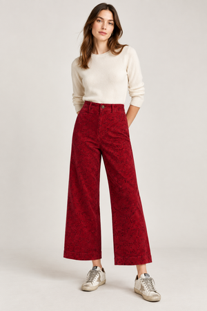 Red Botanical Sailor Tux Pants