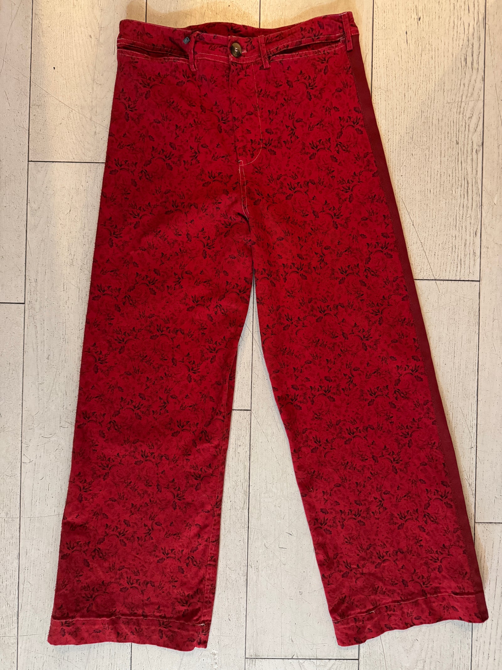 Red Botanical Sailor Tux Pants