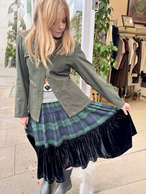 Tartan & Velvet Shilpa Skirt