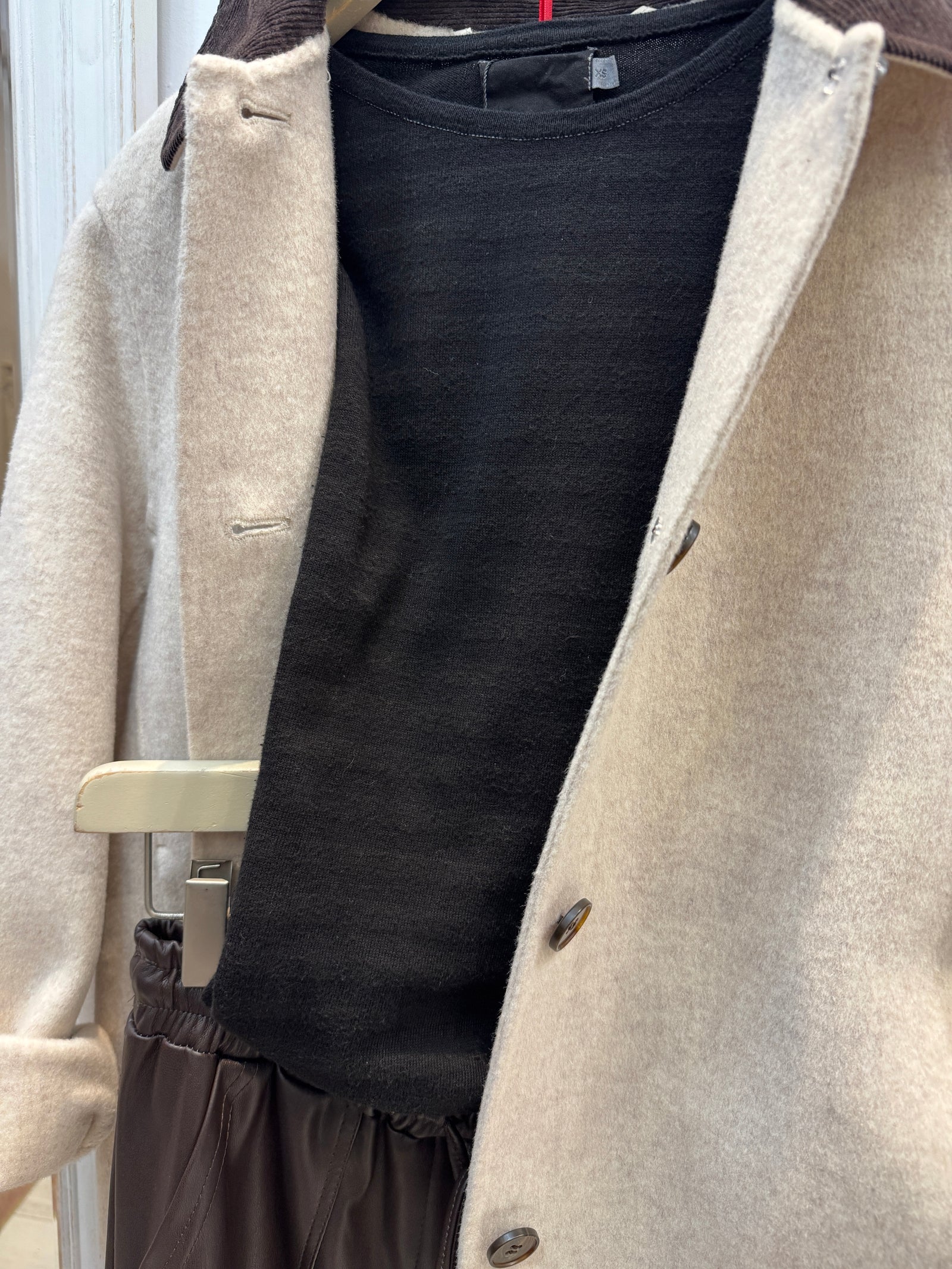 Black-Shadow Breton Long Sleeve Cotton Tee - PRESS Primrose Hill