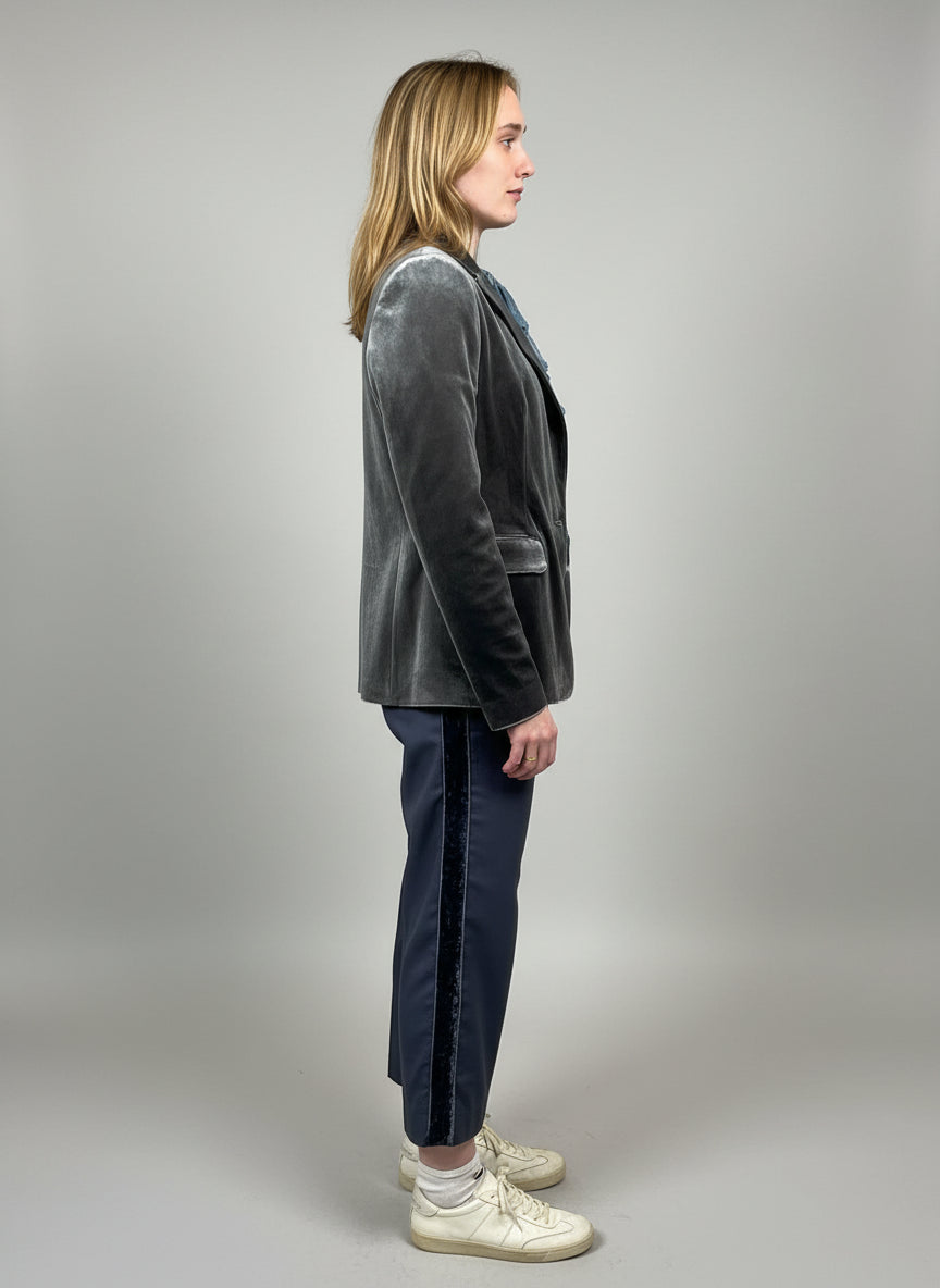 Grey Velvet Tux Jacket