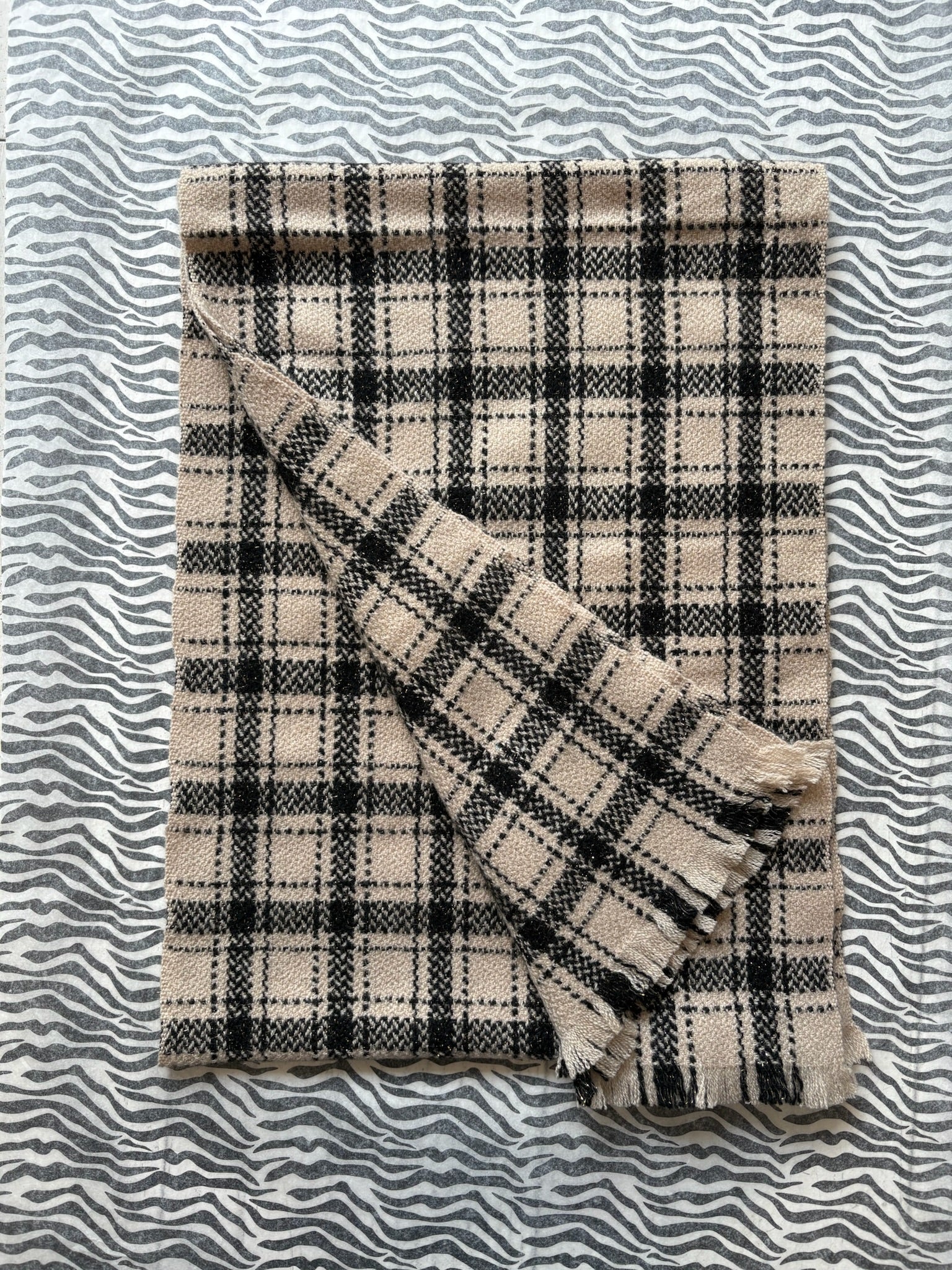 Check Cashmere Scarf