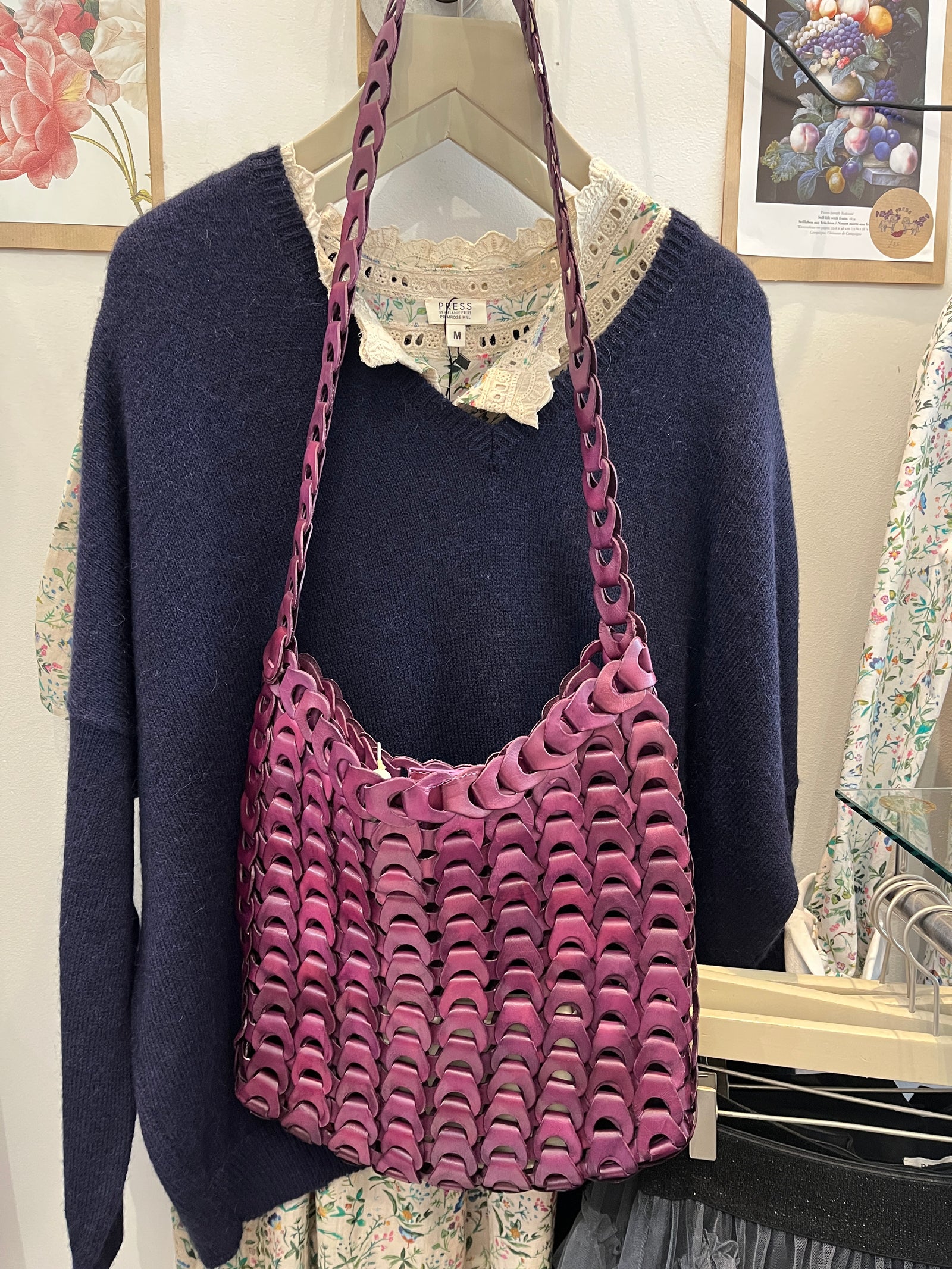 Plum Link Saddle Bag