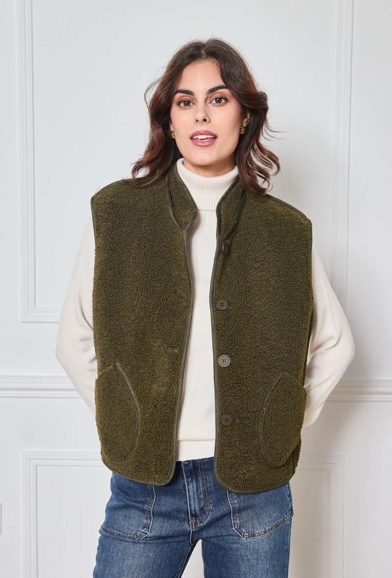 Valentina Reversible Olive Gilet