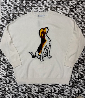 Cashmere Dog-Intarsia Pullover