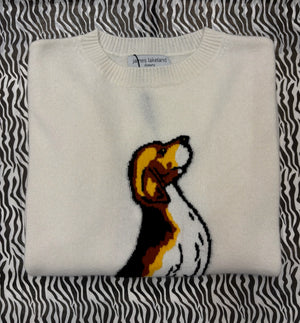 Cashmere Dog-Intarsia Pullover