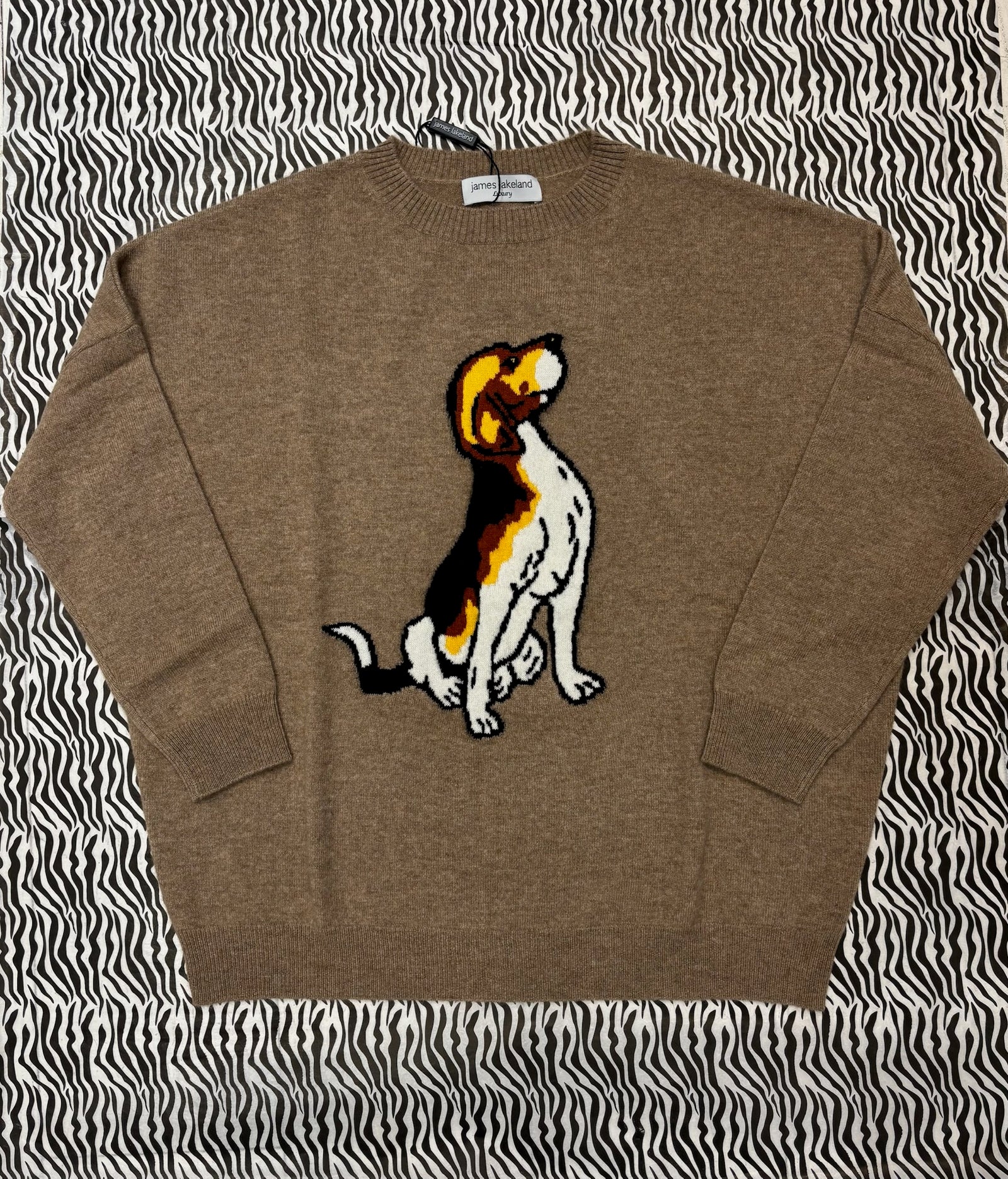 Cashmere Dog-Intarsia Pullover