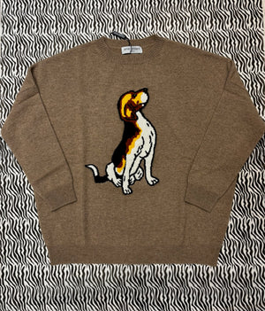 Cashmere Dog-Intarsia Pullover