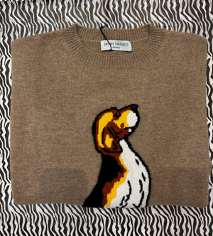 Cashmere Dog-Intarsia Pullover