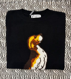 Cashmere Dog-Intarsia Pullover