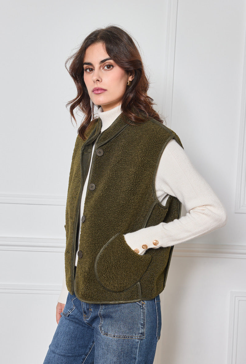 Valentina Reversible Olive Gilet