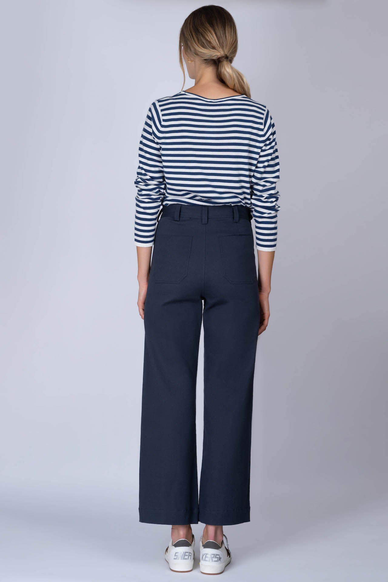Navy Cotton Twill Sailor Pant - PRESS Primrose Hill