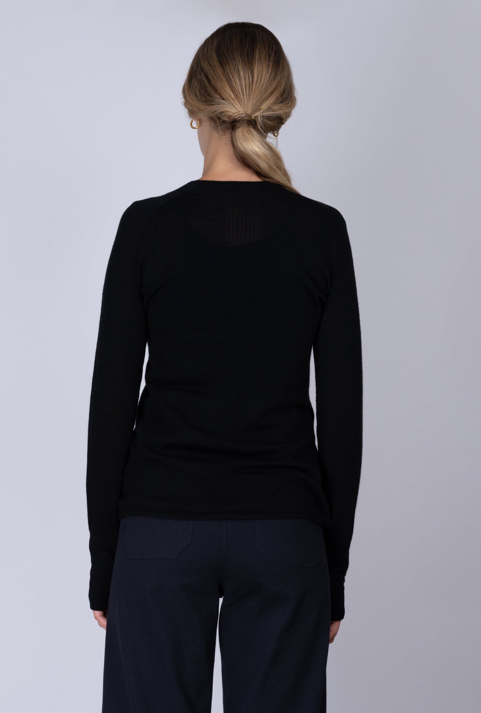 Black Merino Active Training Long-Sleeve TOP