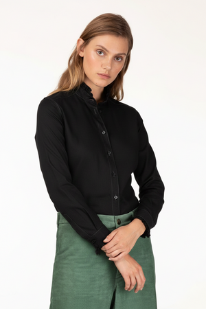 BLACK VITA Pique-Jersey Pie-Crust Shirt