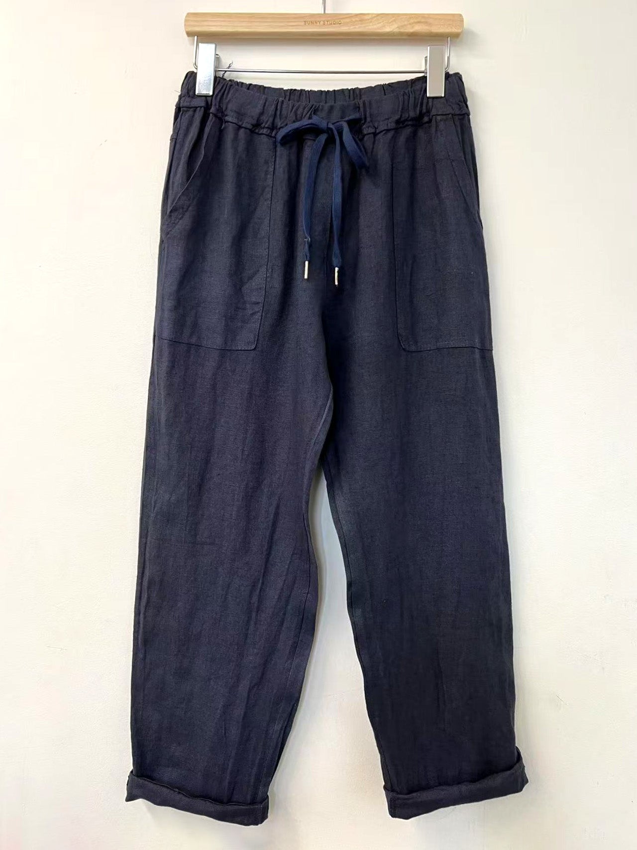 Linen Jogger - Navy or Kaki