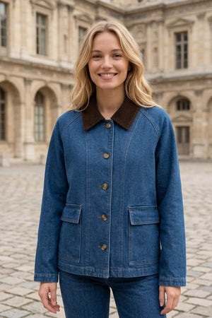 Chore Jacket White or Blue Denim