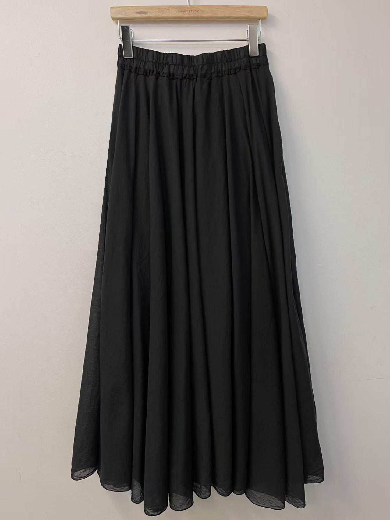 Black Long Cotton Skirt