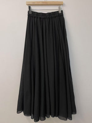 Black Long Cotton Skirt - PRESS Primrose Hill