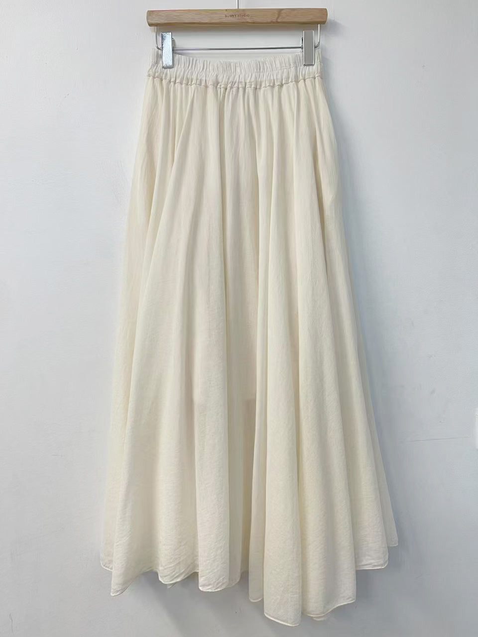 Ecru Long Cotton Skirt