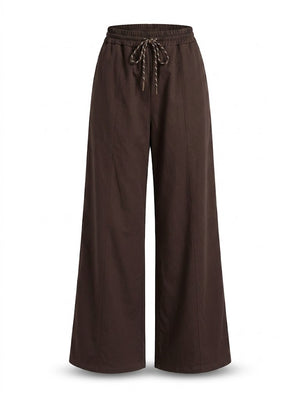 Hike-Lace Cotton Pants | Brown | Camel |