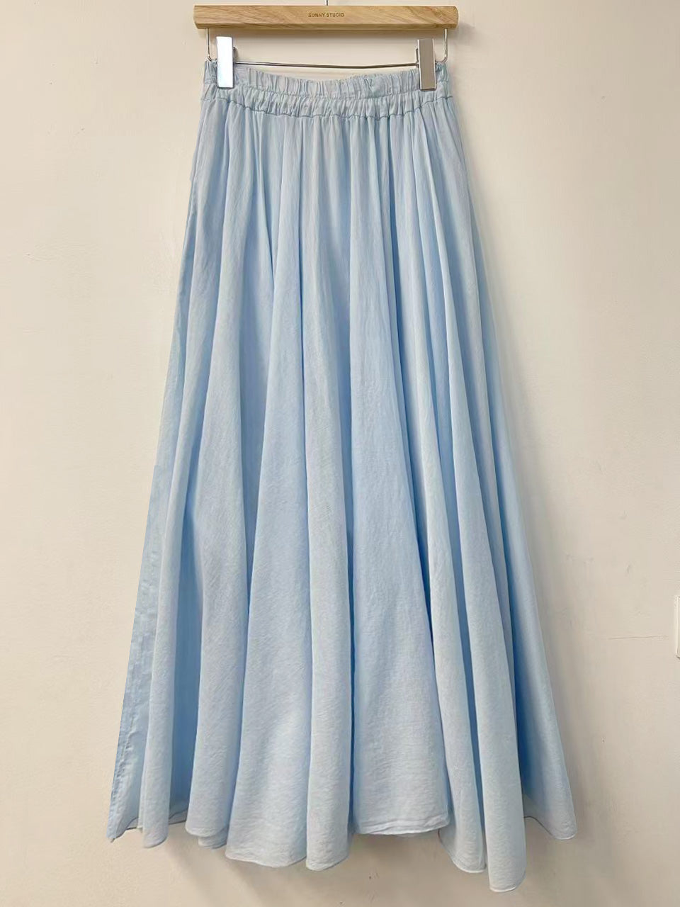Sky Blue Long Cotton Skirt