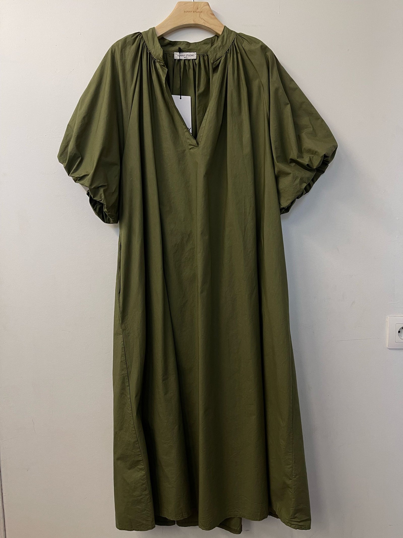 Italian Cotton Dress - Ecru, Caramel, Green or Black - PRESS Primrose Hill