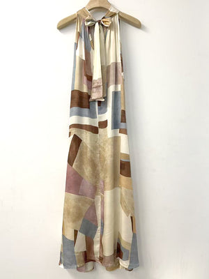 Printed Halter Long Dress