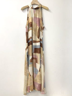 Printed Halter Long Dress