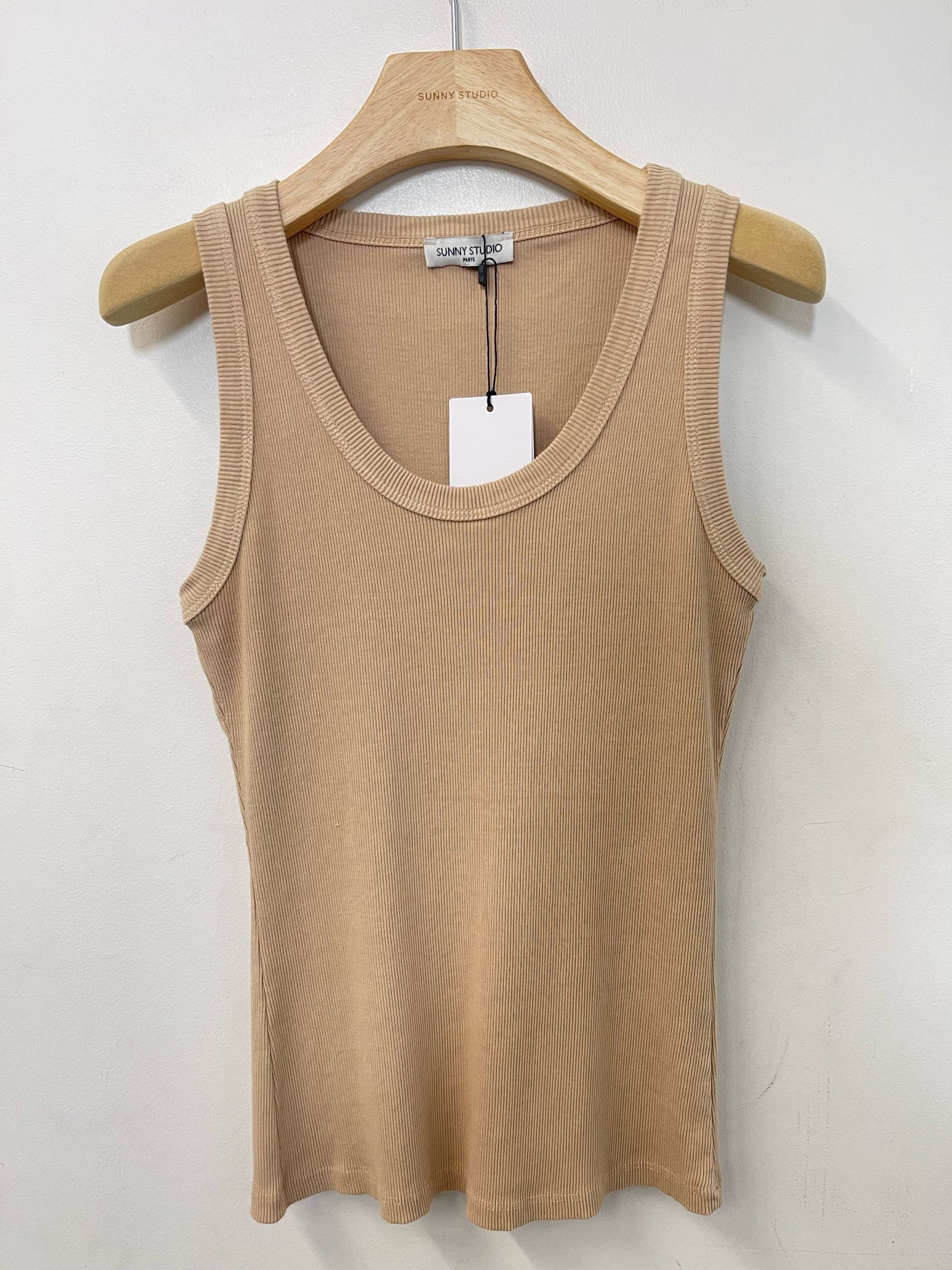 Camel Cotton Rib Tank - PRESS Primrose Hill