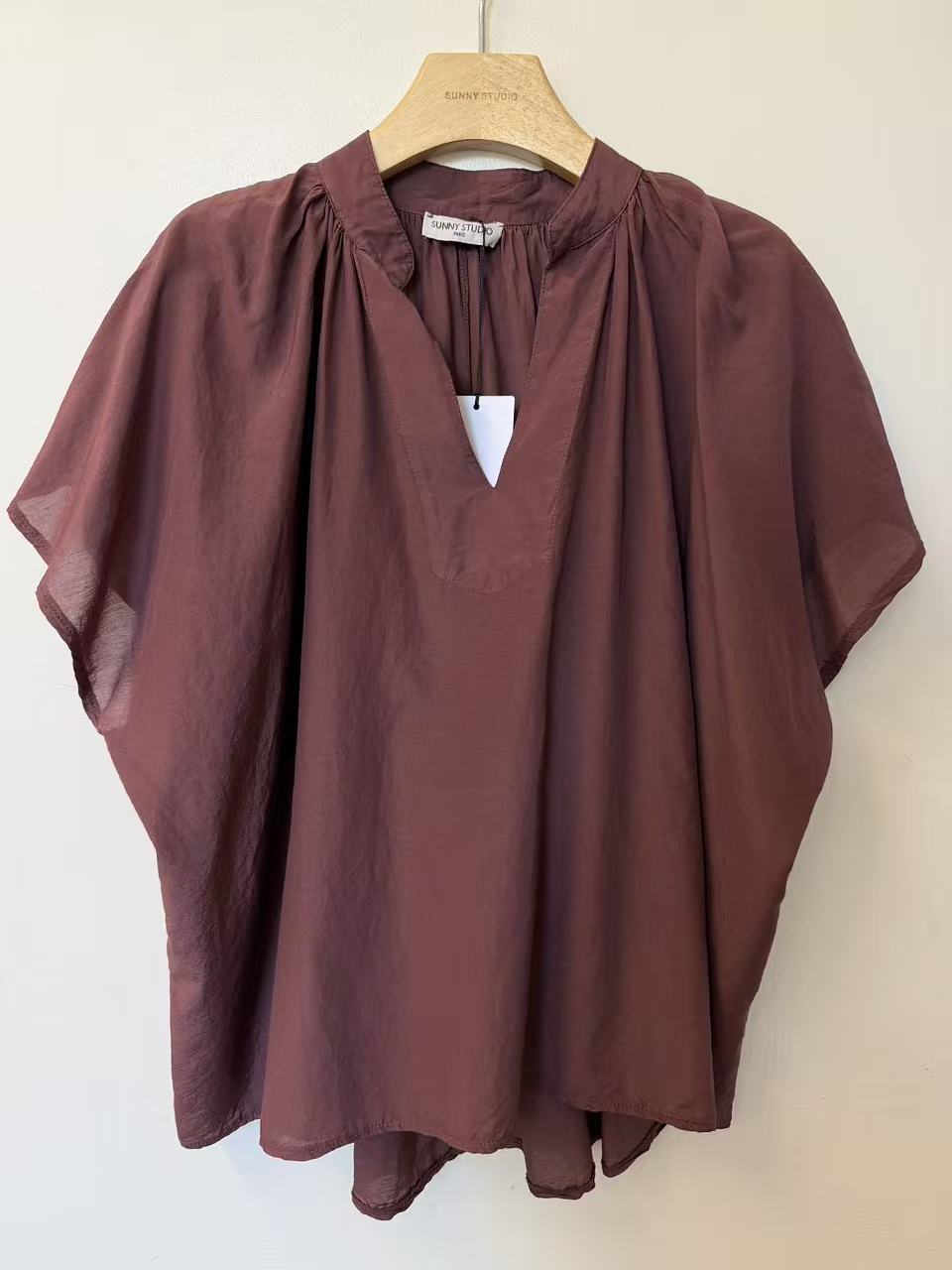 Pullover Short-Sleeve Cotton Silk Top - PRESS Primrose Hill