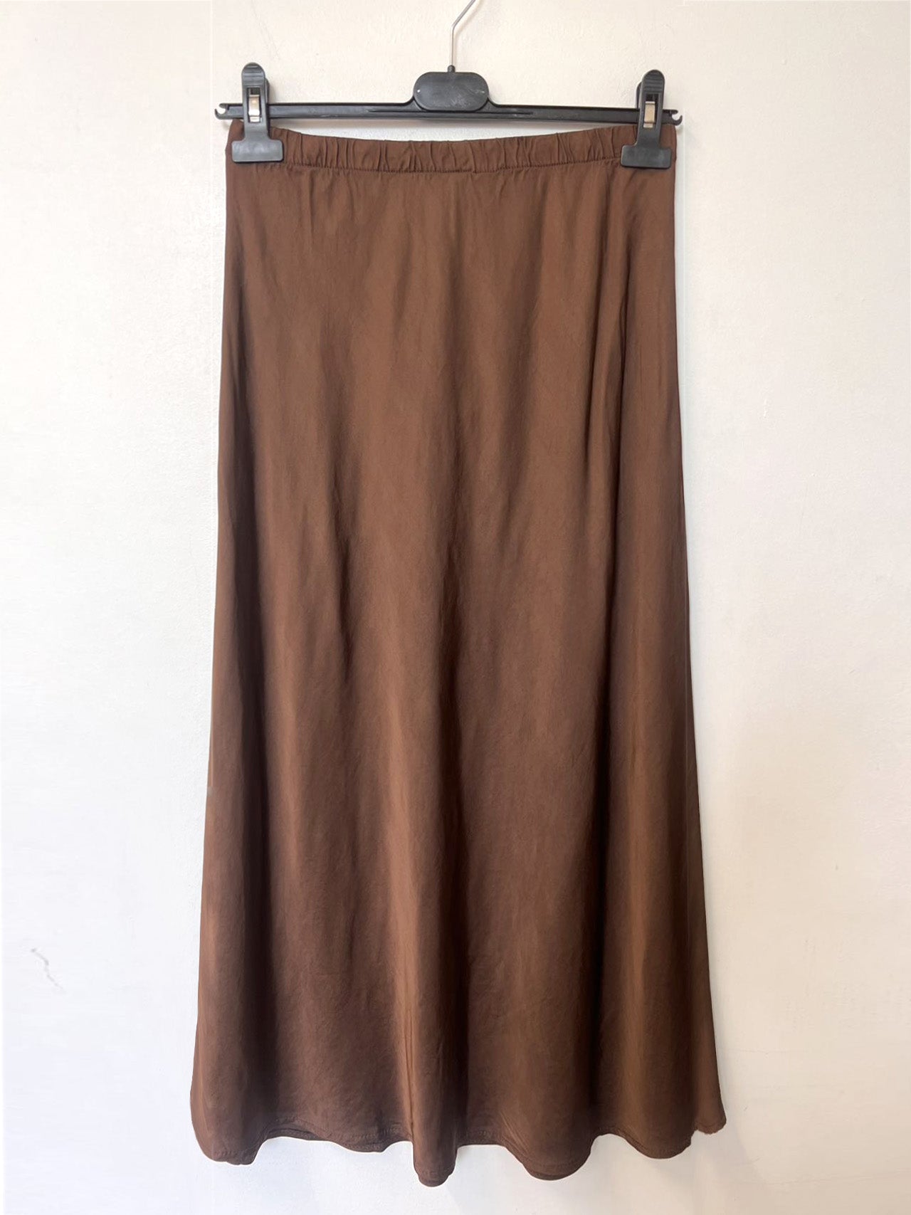 Longer Satin Brown Skirt