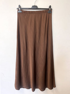 Longer Satin Brown Skirt