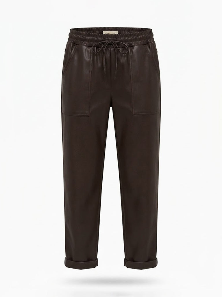 Faux Leather Black or Brown Jogger Pant