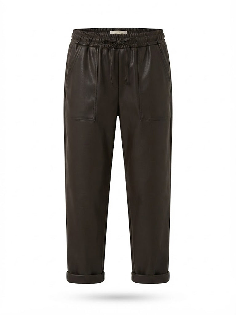Faux Leather Black or Brown Jogger Pant