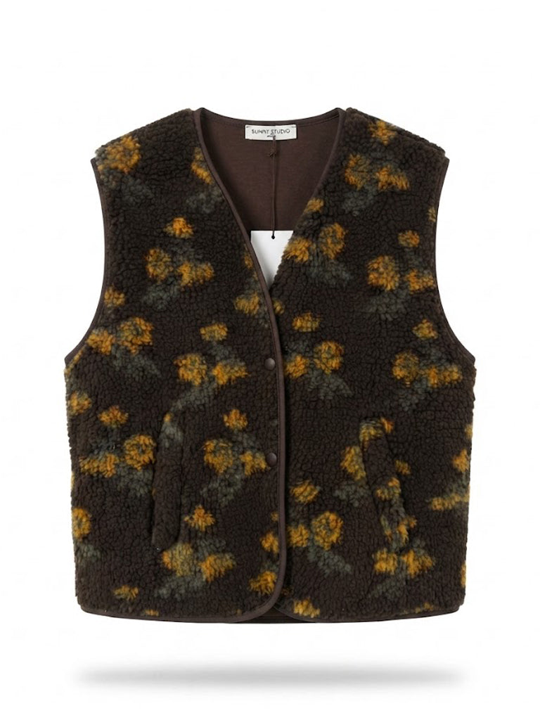 Floral Polar-Fleece Gilet