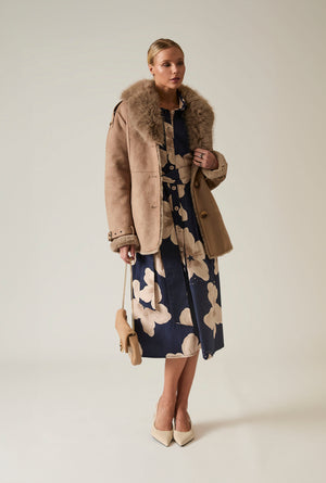 Taupe Faux Fur Short Coat