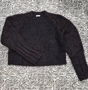 Italian Black & Copper Shorter Knit Pullover