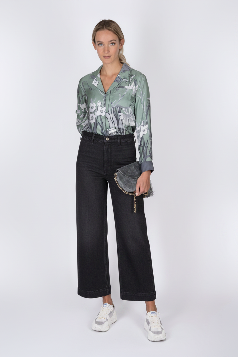 Grey Sailor Pant in Stretch Cotton Twill - PRESS Primrose Hill