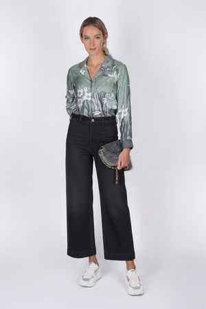 Grey-Black Sailor Pant Stretch Cotton Twill