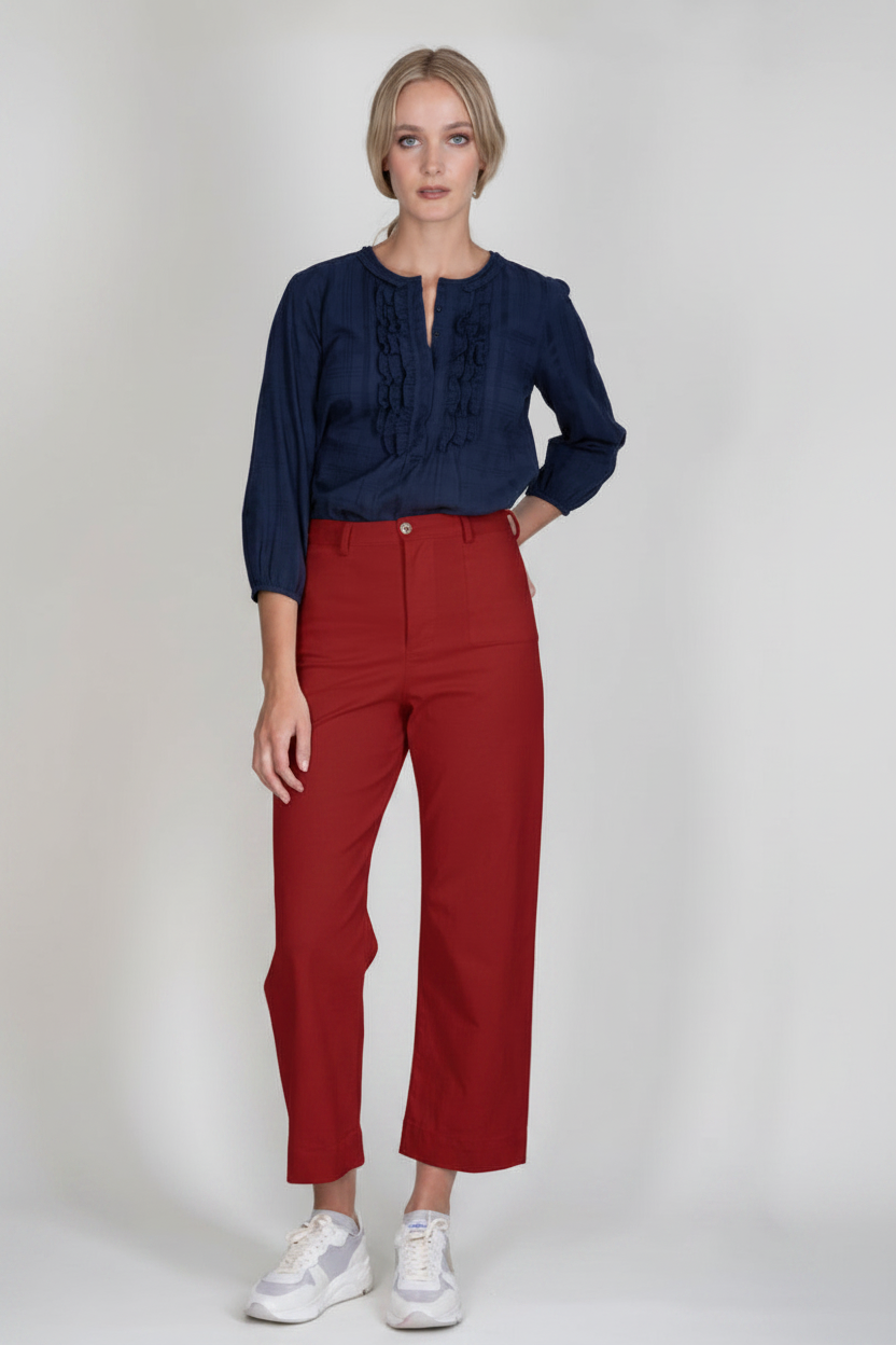 Red Twill Sailor Pant - PRESS Primrose Hill