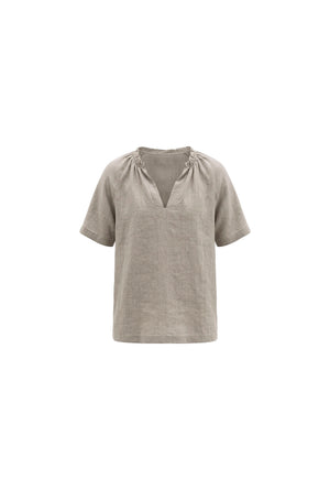 Linen Top : White | Navy | Taupe