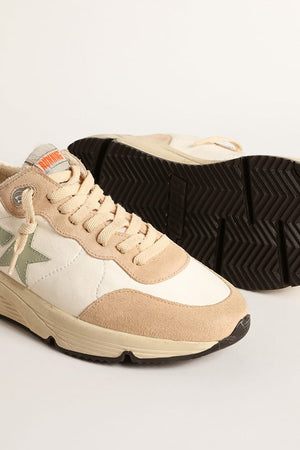RUNNING SOLE NAPPA UPPER SUEDE TOE AND SPUR NYLON TONGUE LEATHER STAR
