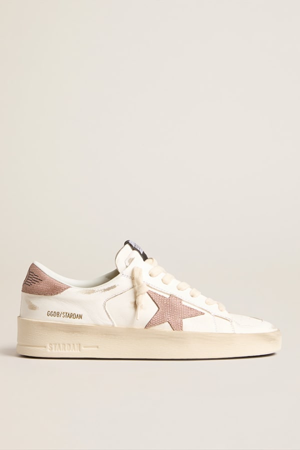 Star Dan Sneaker White Nappa Leather With Pink Trims