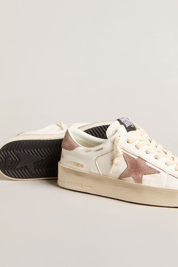 Star Dan Sneaker White Nappa Leather With Pink Trims
