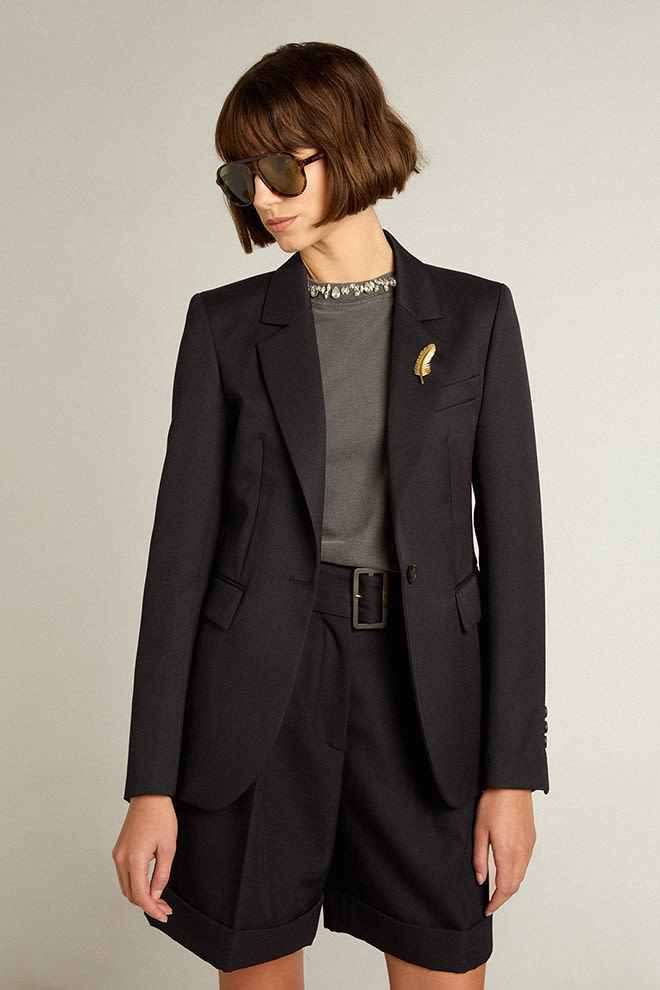 Golden Navy Gabardine DUNE Blazer