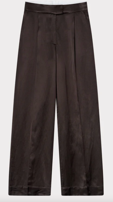 PHOEBE High Shine Espresso Trousers