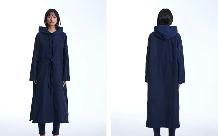 Navy Oversize Long Rainmac