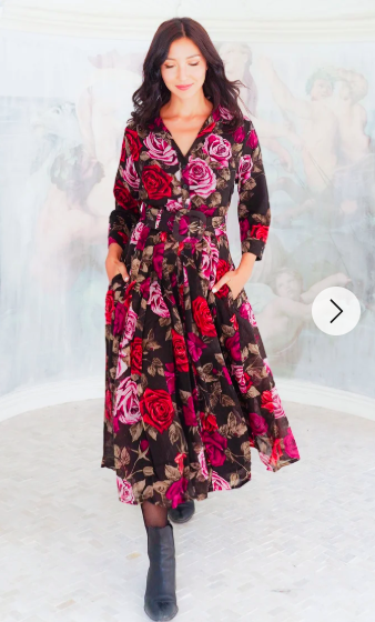 Audrey Charlotte Raspberry Wool Dress